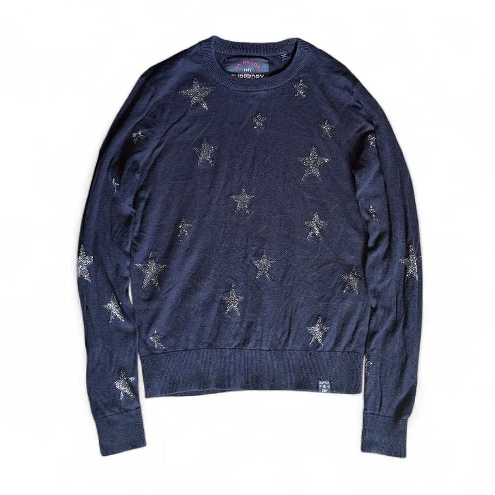 Superdry metallic silver star lightweight sweater
